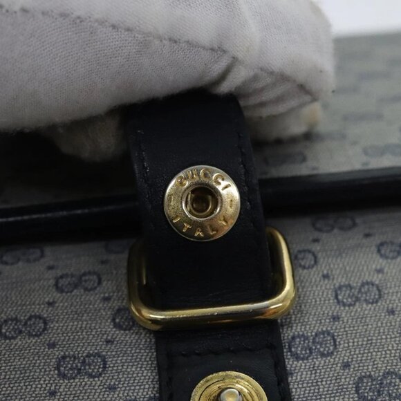 GUCCI Micro GG Supreme Shoulder Bag Navy Gold - Picture 11 of 15